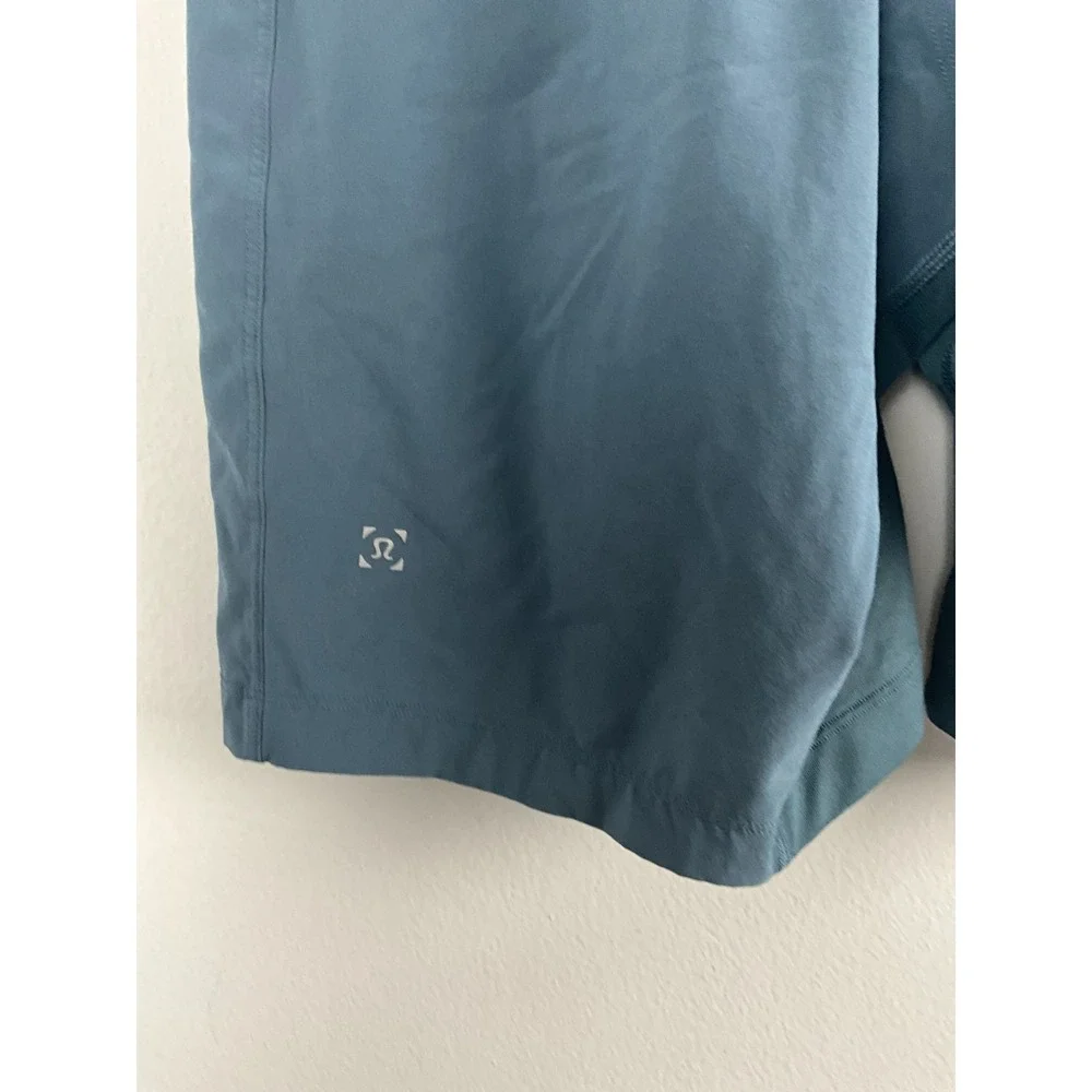 Lululemon Men's Shorts Small Blue Lined Training‎ Running Zip Pocket